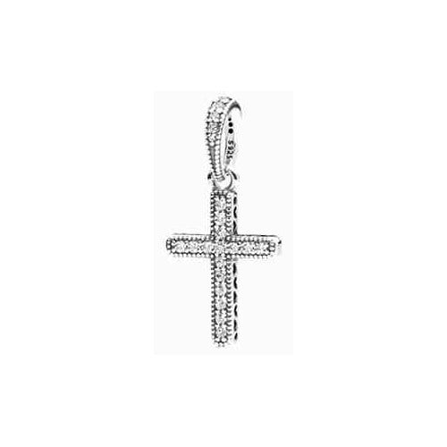 Charm Cruz Brillante de Plata Esterlina