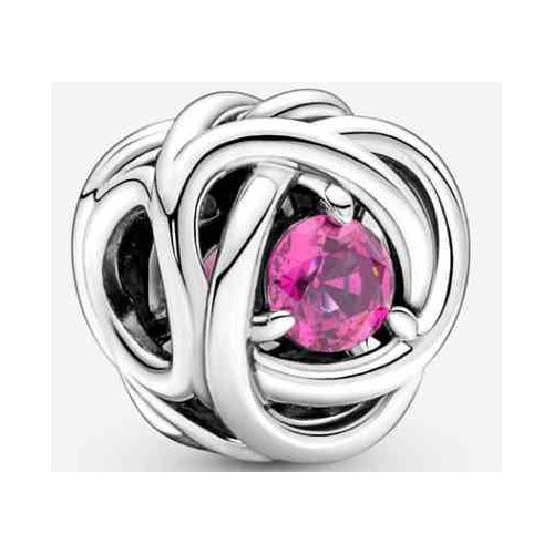 Charm Nudo Infinito Ilimitado con Cristal Rosa