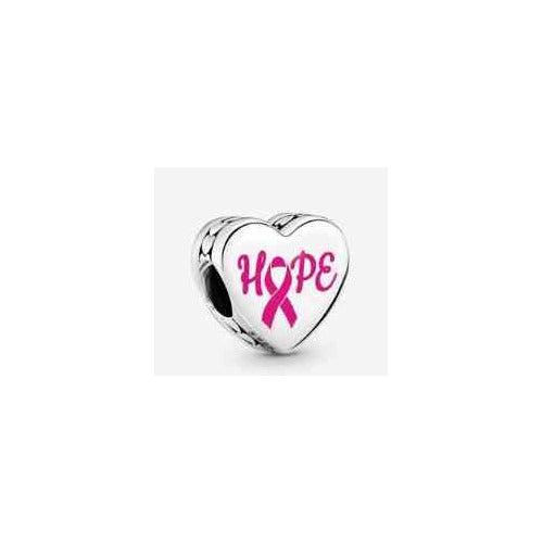 Charm Corazón HOPE con Cinta Rosa