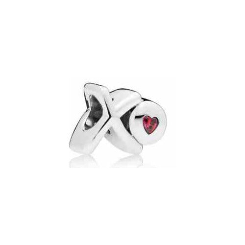 Charm XO con Corazón Rojo