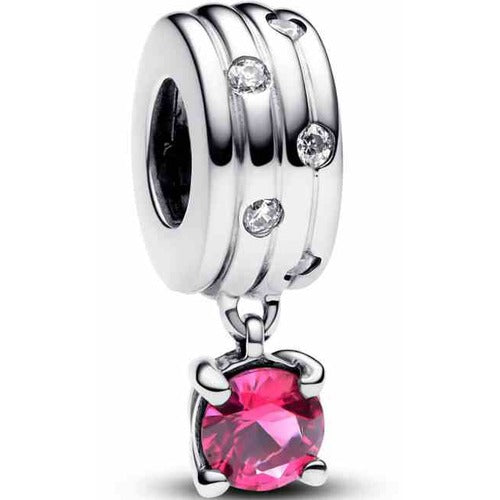 Charm Colgante Corazón Rosa y Brillantes