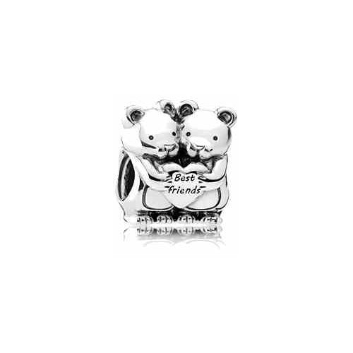 Charm "Best Friends" Ositos Abrazados Plata