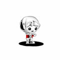 Charm "R" Estilo Funko Pop Plata