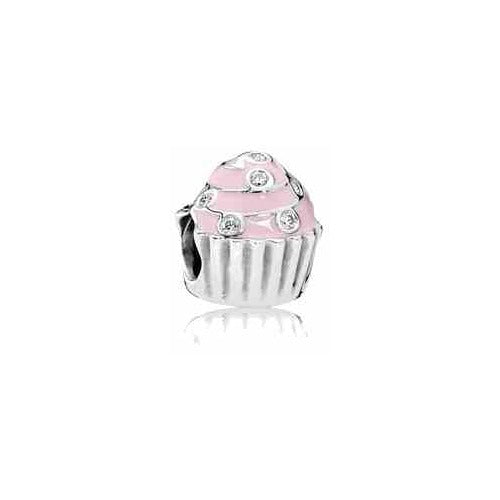 Charm Cupcake Rosa con Circonitas