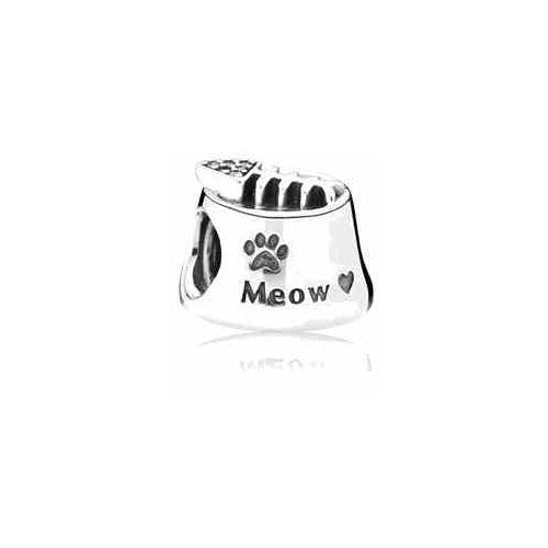 Charm "Meow" con Huella de Gato y Corazón