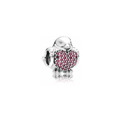 Charm Pájaro Corazón Rosa