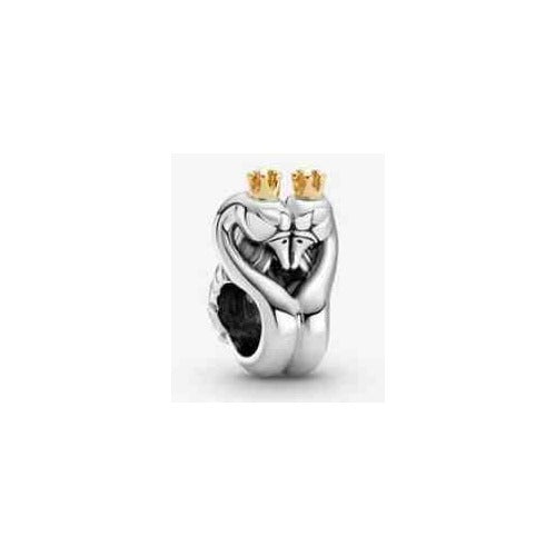 Duo de Cisnes Reales con Corona Encanto Charm