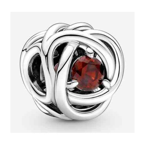 Charm Nudo Infinito con Cristal Rojo