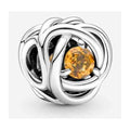 Charm Infinito Dorado con Piedra Citrina