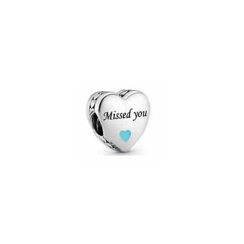 Charm Corazón 'Missed You' con Esmalte Azul