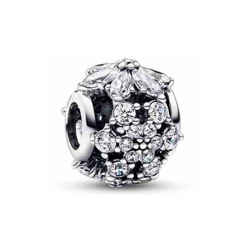 Charm Flores Brillantes de Plata Esterlina