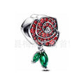 Charm Rosa Encantada con Hojas Verdes