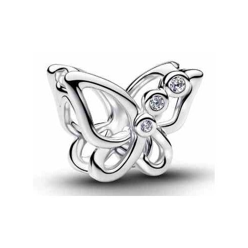 Charm Mariposa Brillante Plata 925