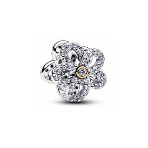 Charm Flor Brillante con Oro