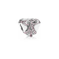 Charm Corazón con Lazo Rosa