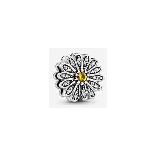 Charm Flor de Margarita con Circonitas y Cristal Amarillo