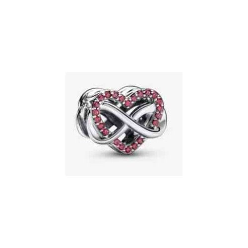 Charm Infinito Corazón con Circonitas Rosas
