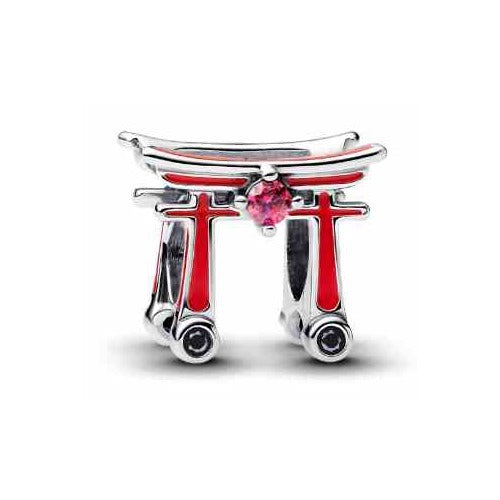 Charm Portal Torii Rojo con Piedra Rosa