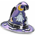 Charm Sombrero de Bruja Morado con Fantasmas y Luna