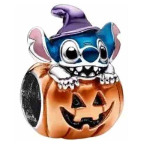 Charm de Stitch con Calabaza de Halloween