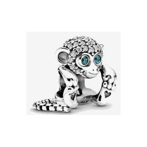 Charm Dije Mono con Circonitas y Ojos Azules