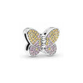 Charm Mariposa Pavé Rosa y Amarillo