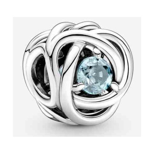 Charm Nudo Infinito con Cristal Azul