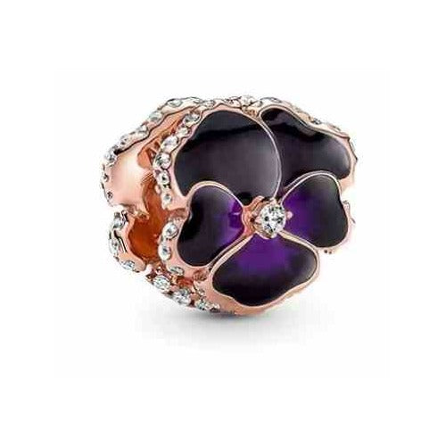 Charm Flor Violeta y Circonitas