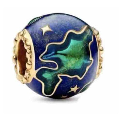 Charm Mundo Azul y Verde con Estrellas