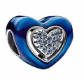 Charm Corazón Azul Brillante con Circonita