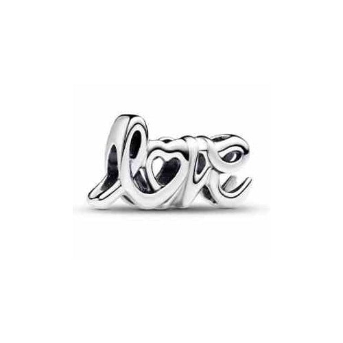 Charms "Love" con Corazón en Plata 925