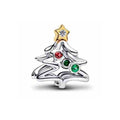 Charm Árbol de Navidad Dorado y Plateado con Circonitas