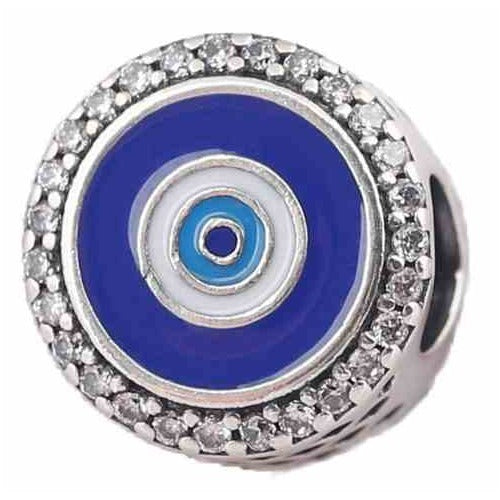 Charm Ojo Turco Azul y Blanco con Circonitas