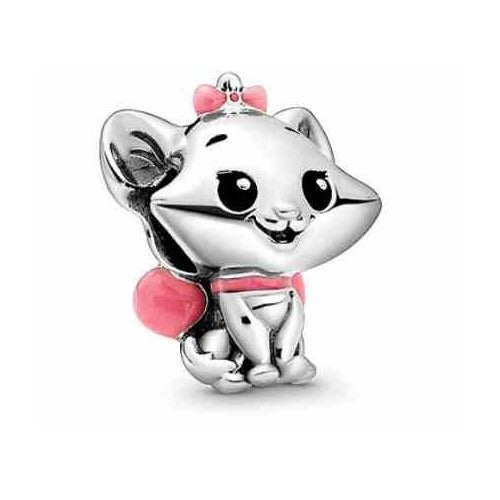 Charm de Gato Marie con Lazo Rosa