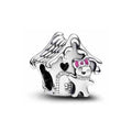 Charm Casa de Jengibre y Galleta con Lazo Rosa