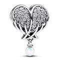 Corazón Alado Brillante con Colgante Opalino