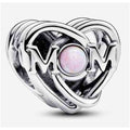 Charm Corazón 'MOM' con Ópalo Rosa