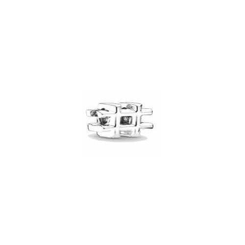Charm Cubo A Cuadros Plateado
