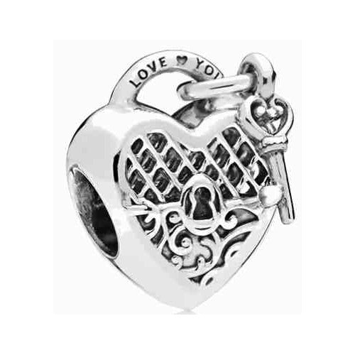 Charm Corazón "Love You" con Llave