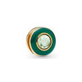 Charm Circular Verde Esmeralda con Diamante