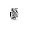 Charm Búho con Ojos Azules y Diamantes