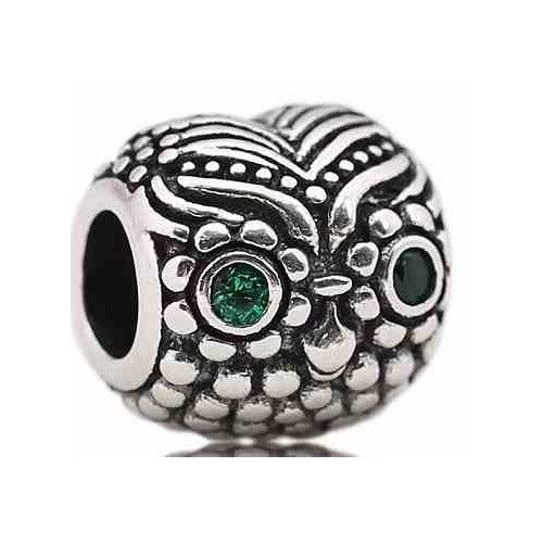 Charm Separador Ojo de Búho con Piedra Verde