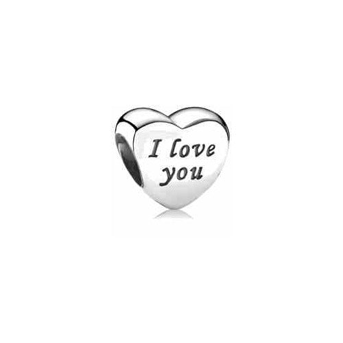 Charm "I love you" en forma de corazón de plata