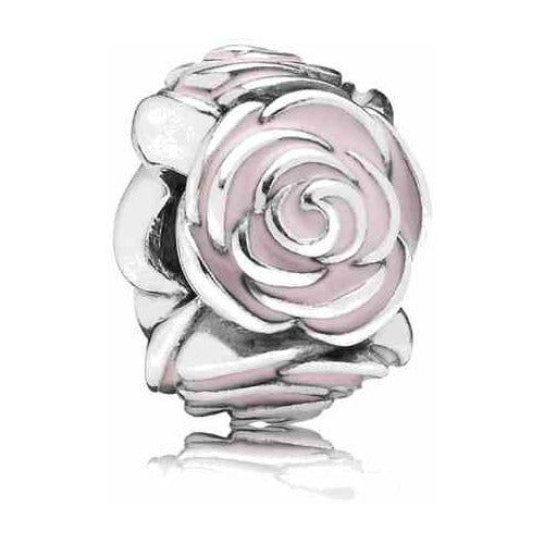 Charm Flor Rosa Rosa y Plata