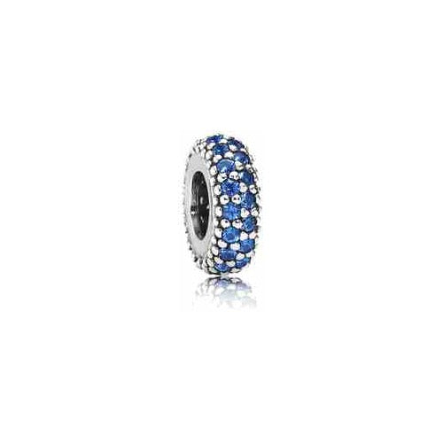 Charm Separador Pavé Azul de Plata