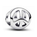 Charm Separador Símbolo de Paz Plateado