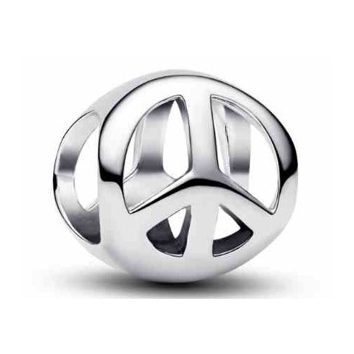 Charm Separador Símbolo de Paz Plateado
