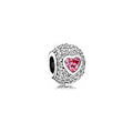 Charm Corazón Rosa Pave Plata 925