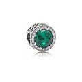 Charm Separador con Cristal tipo Esmeralda y Circonitas