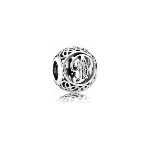 Charm "P" Calado con tipo Diamantes